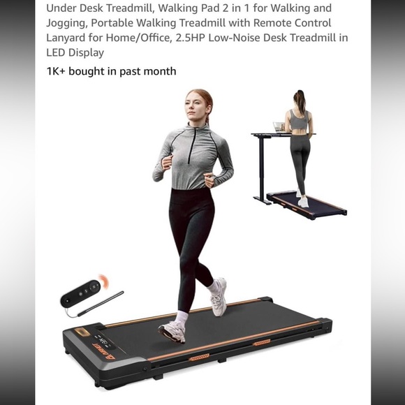 Under desk walking treadmill